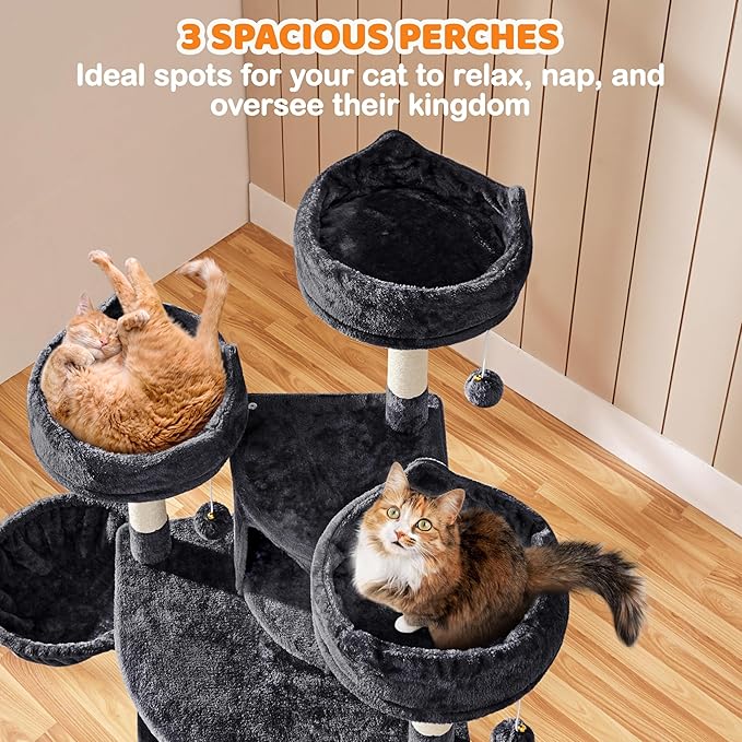 Yaheetech 68.5in Cat Tree for Large Cats, Large Condo, Stable Pet Play House - Image 4