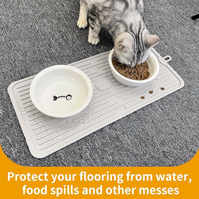Ptlom Pet Placemat for Dog and Cat, Anti-Slip Waterproof Dogs Feeding Mat - Image 7