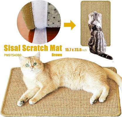 Cat Scratcher Mat, 23.6 x 15.7inch, Natural Sisal Cat Scratchers - Image 4