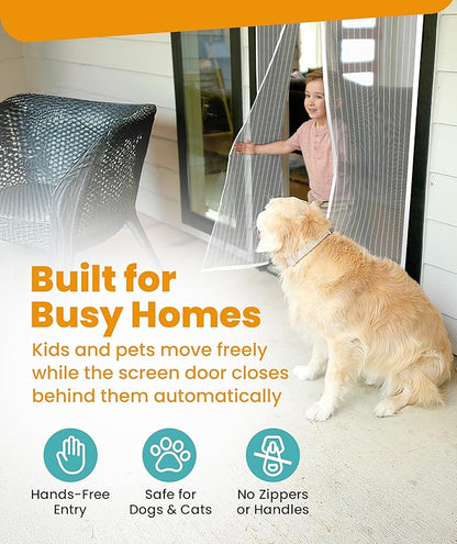 Flux Phenom Magnetic Screen Door Mesh 38x82 Inch – Easy Install, Strong Magnet - Image 4