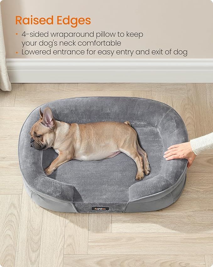 Feandrea Dog Bed, Medium Orthopaedic Dog Sofa Bed, Egg Crate Foam, Waterproof - Image 4