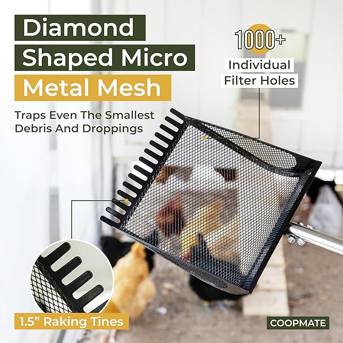 2-in-1 Chicken Coop Poop Scooper and Rake - Image 3