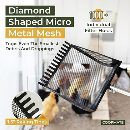 2-in-1 Chicken Coop Poop Scooper and Rake - Image 3