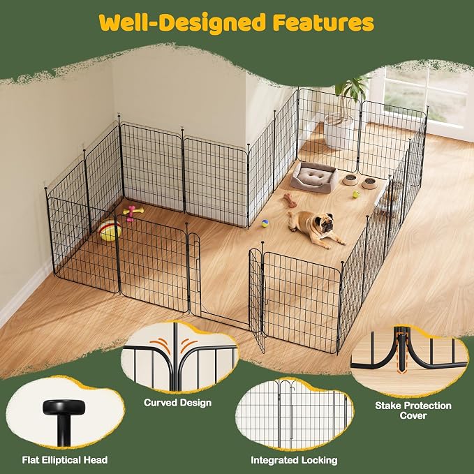 Yaheetech Expandable Dog Playpen, 16 Panel 32 inch Puppy Playpen - Image 4