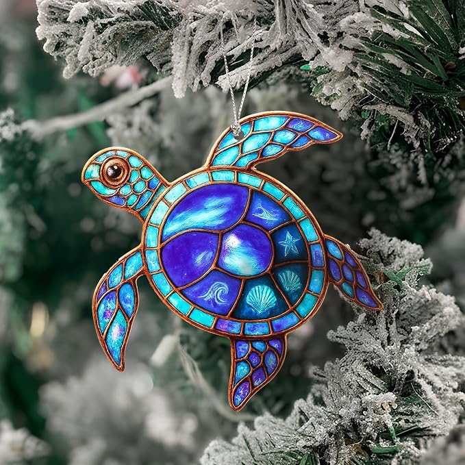 Sea Turtle Gifts for Women, Gifts for Turtle Lovers Ocean Inspired Ornament - Image 2