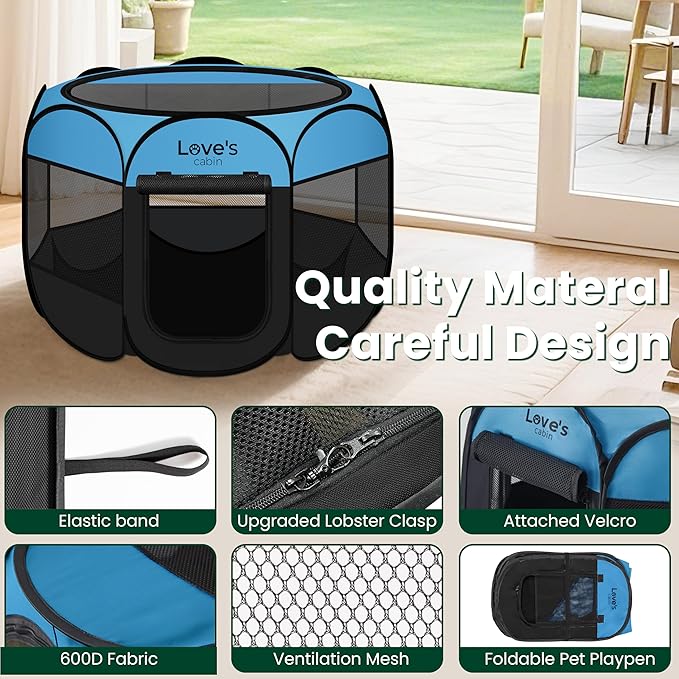 Love's cabin Pet Puppy Dog Playpen, Small Dog Tent Crates Cage Indoor/Outdoor - Image 7
