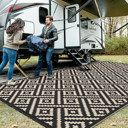 GENIMO Outdoor Rug for Patio Clearance, Reversible Plastic Straw Rugs for RV by GENIMO