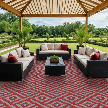 GENIMO Outdoor Rug for Patio Clearance, Lightweight Waterproof RV Camping Mat - Image 7