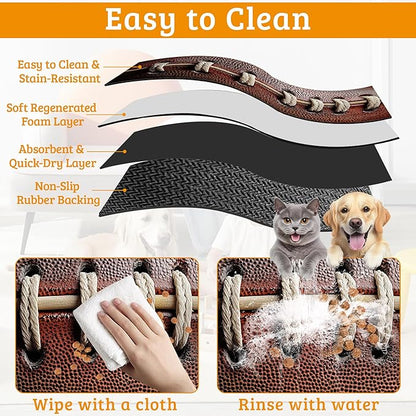 Football Texture Feeding Mat, Laces Stripes Absorbent Quick-Dry Cat Dog Food - Image 5