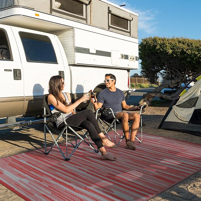 GENIMO Outdoor Rug for Patio Clearance, Reversible Plastic Straw Rugs for RV - Image 4