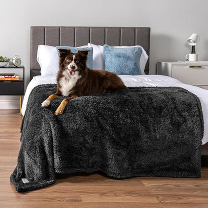 PetAmi Dog Blanket for Large Medium Dogs Black, Fluffy Soft Puppy Blanket - Image 3