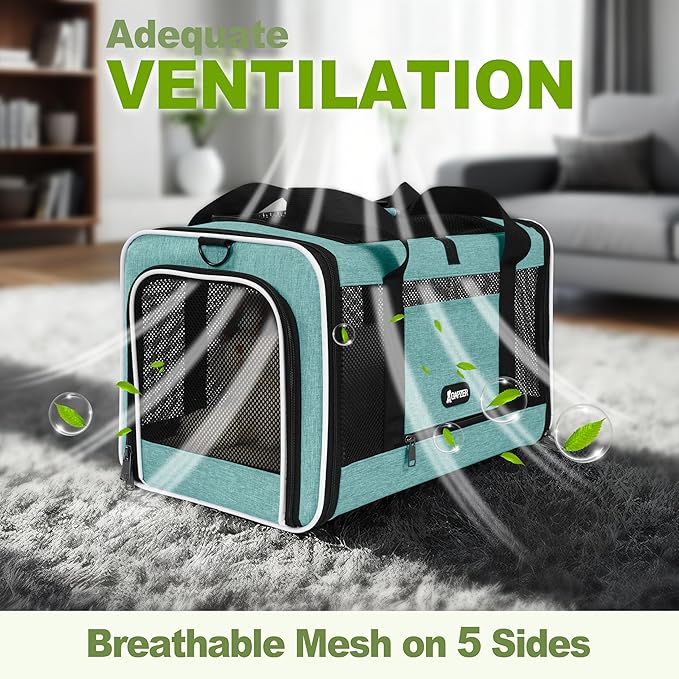Cat Carrier 18"x11"x11" TSA Approved Ventilated Top Open Softsided Pet Air - Image 3