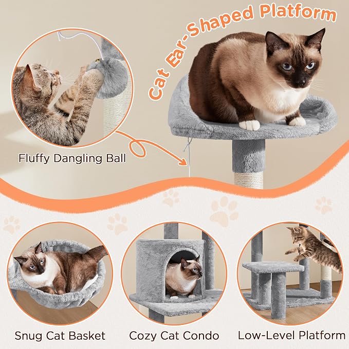 Yaheetech 57in Multi-Level Cat Tree Tower - Image 3