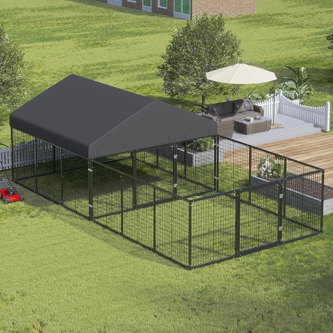 Outdoor Dog Kennel with Dog Fence by Petony