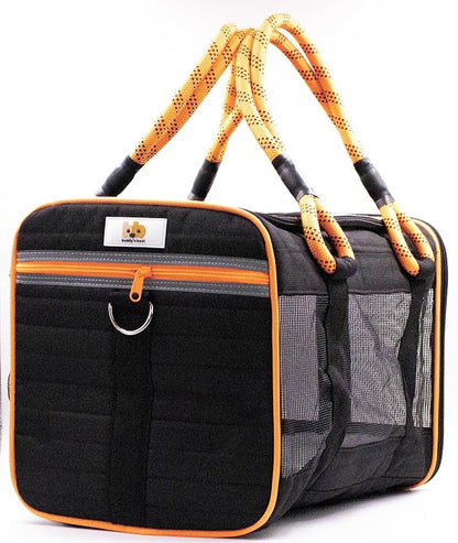 Buddy's Best Airline Approved Pet Carrier – Black & Orange Heavy Duty, Fits - Image 2