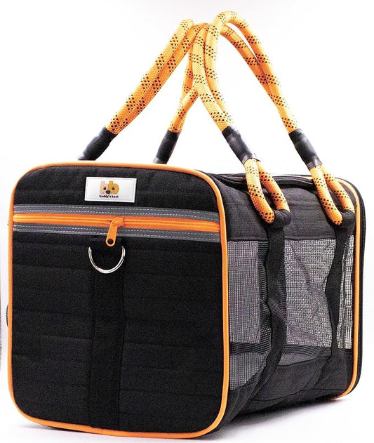Buddy's Best Airline Approved Pet Carrier – Black & Orange Heavy Duty, Fits - Image 2
