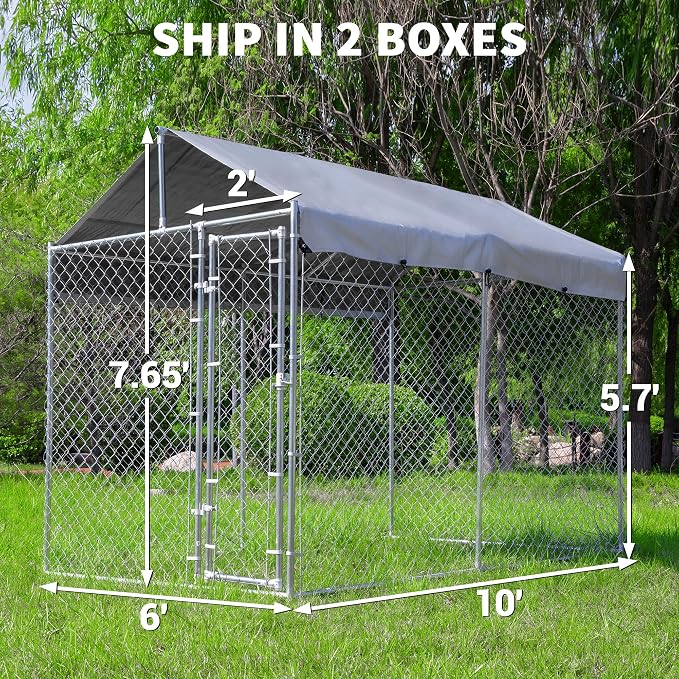 HITTITE Extra Large Outdoor Dog Kennel, Anti-Rust Dog Kennel Outside - Image 5