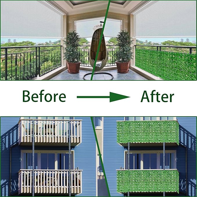 Artificial Ivy Privacy Fence Wall Screen: 48X120 in UV-Anti Faux Greenery - Image 5