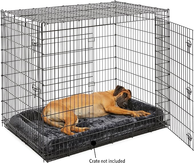 MidWest Homes for Pets QuietTime Giant Dog Bed – Gray Faux Fur Bolster - Image 3