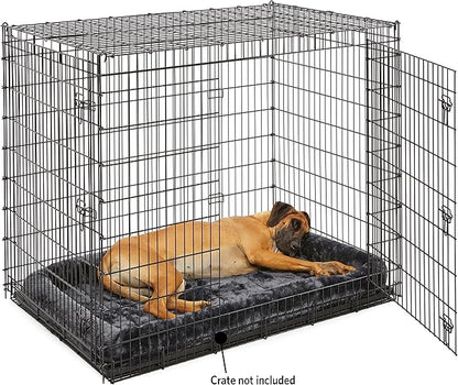 MidWest Homes for Pets QuietTime Giant Dog Bed – Gray Faux Fur Bolster - Image 3