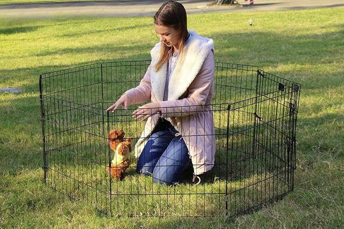 PEEKABOO Dog Pen Pet Playpen Dog Fence Indoor Foldable Metal Wire Exercise - Image 3