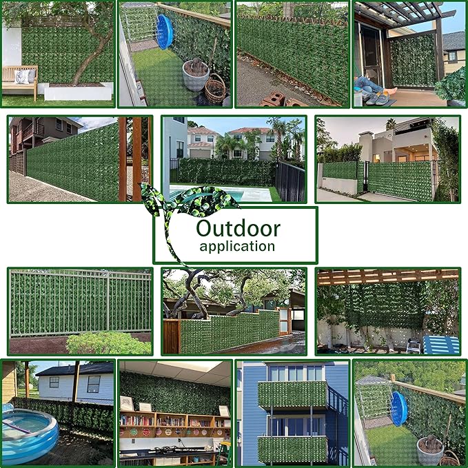 Artificial Fence Privacy Screen: 6FT x 20FT UV-Anti Faux Greenery Backdrop Ivy - Image 6