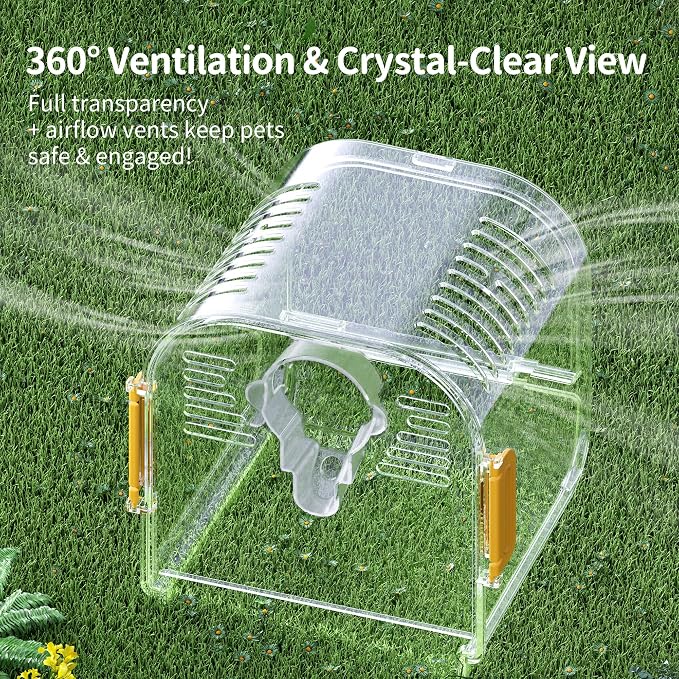 Bird Travel Carrier Cage with Metal Perch, Bottom Mesh, Food Bowl Tray - Image 6