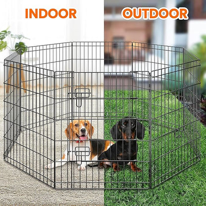 Yaheetech 30" High 8 Panel Foldable Metal Dog Exercise Pen Pet Playpen Dog - Image 4