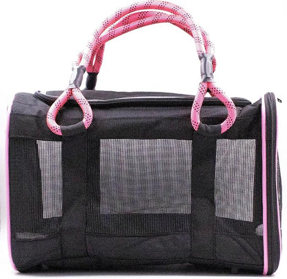Buddy's Best Airline Approved Pet Carrier Black & Pink Heavy Duty, Fits Under - Image 6