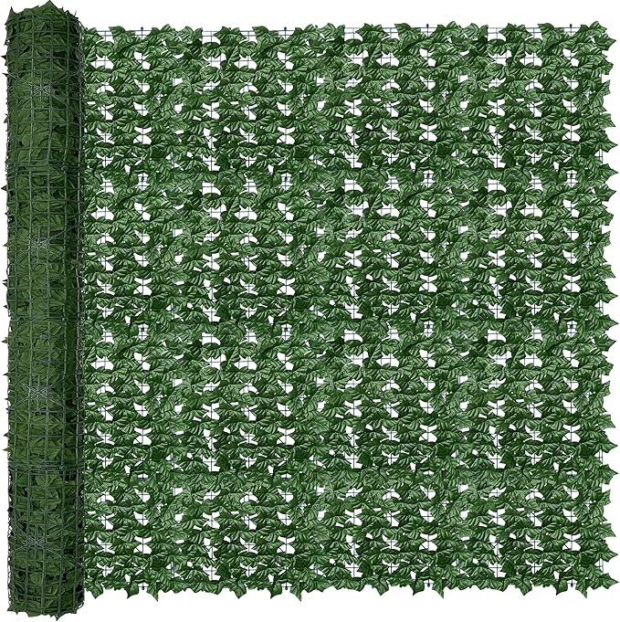 Artificial Fence Privacy Screen: 6FT x 20FT UV-Anti Faux Greenery Backdrop Ivy by ODTORYHOME