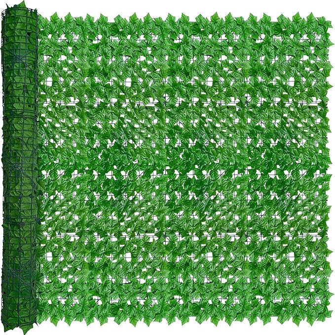 Artificial Ivy Privacy Fence Wall Screen: 72 X144 in UV-Anti Faux Greenery by ODTORYHOME