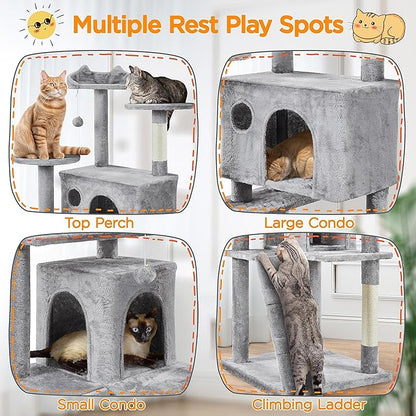 Yaheetech Tall Cat Tree, 80in Multi-Level Cat Tower - Image 3