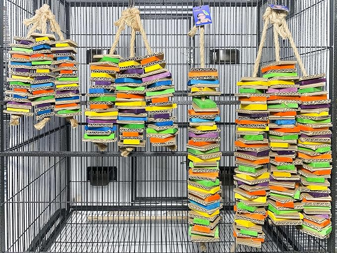 Birds LOVE Chew-Tastic Triple Tower Bird Cage Toy Shredded - Image 6
