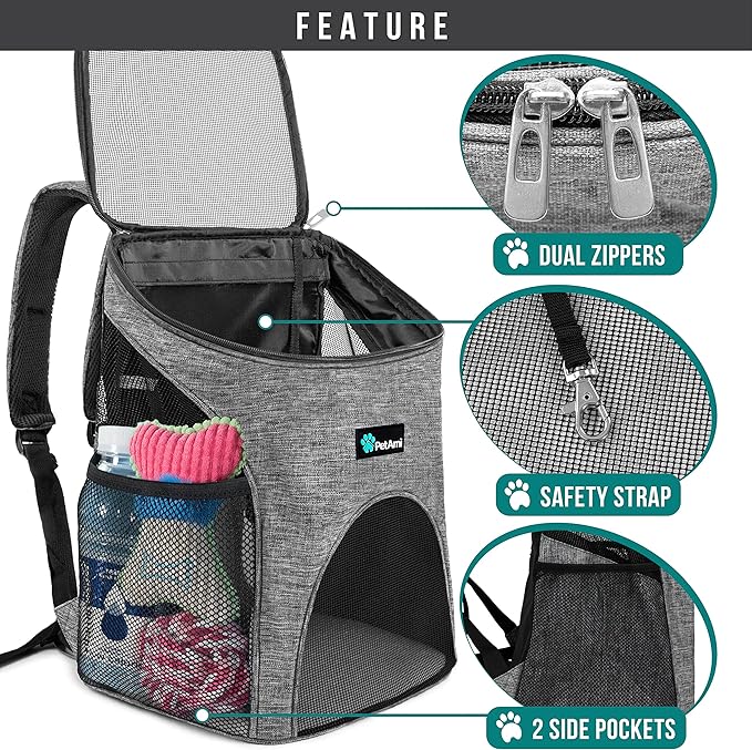 PetAmi Small Dogs and Cat Backpack Carrier, Airline Approved Pet Backpack - Image 3