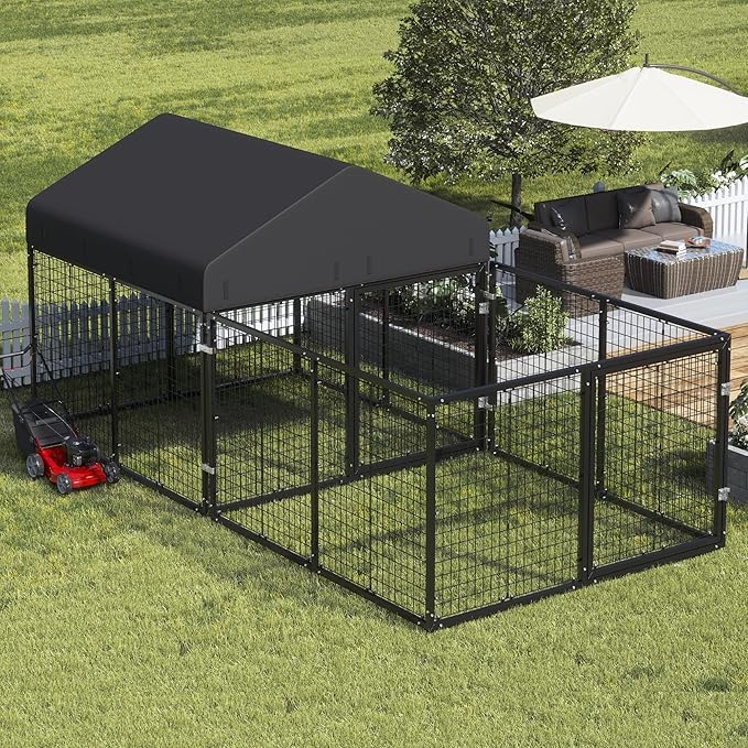 Outdoor Dog Kennel with Dog Fence by Petony