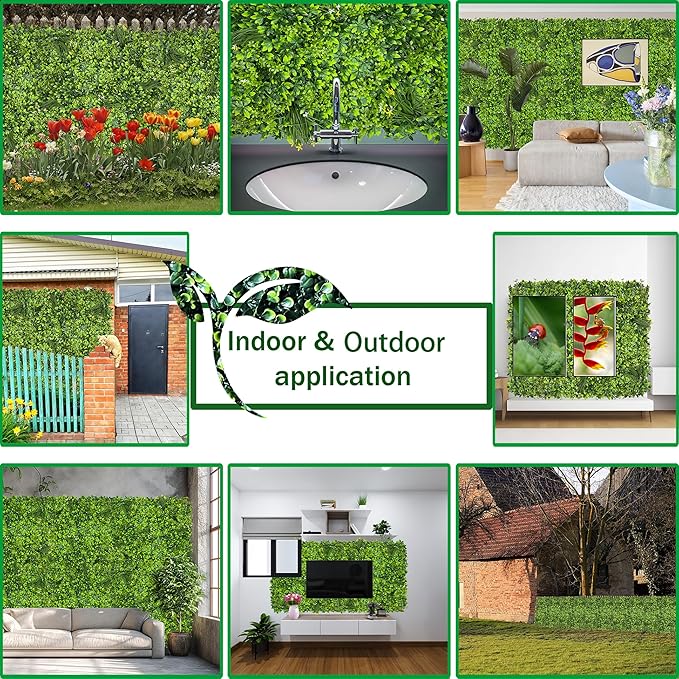 Artificial Plant Wall Roll: 40X120 in UV-Anti Ivy Privacy Fence Screen Faux - Image 5