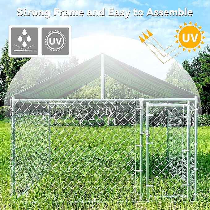 HITTITE Extra Large Outdoor Dog Kennel, Anti-Rust Dog Kennel Outside - Image 6