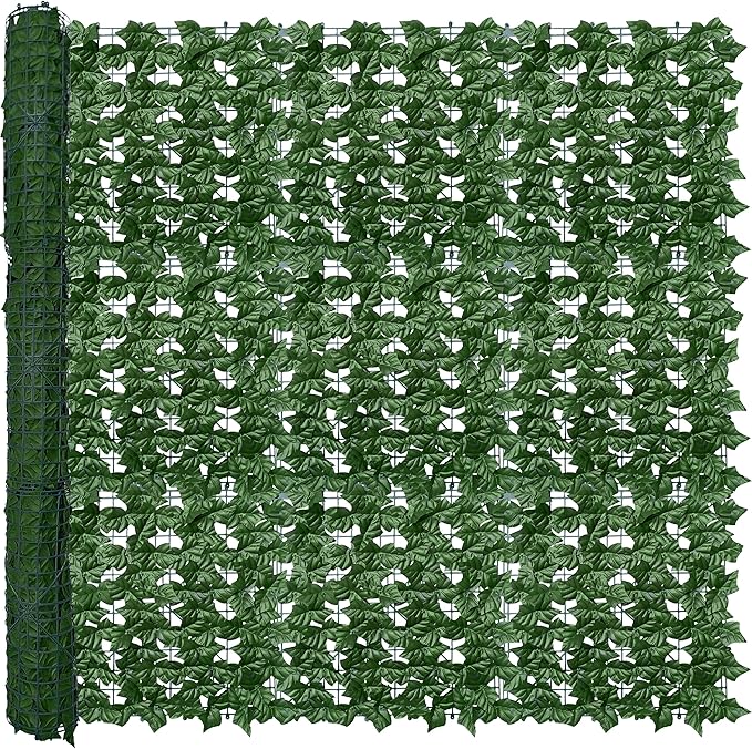 Artificial Ivy Privacy Fence Wall Screen, 60X120 in UV-Anti Faux Greenery by ODTORYHOME