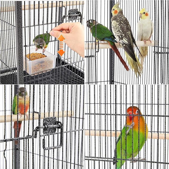 Yaheetech 40 Inch Wrought Iron Bird Cage Open-Top Parrot Cage - Image 4