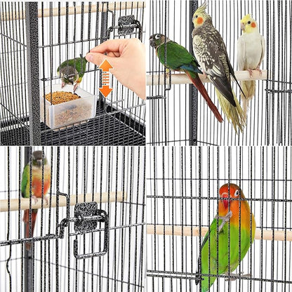 Yaheetech 40 Inch Wrought Iron Bird Cage Open-Top Parrot Cage - Image 4
