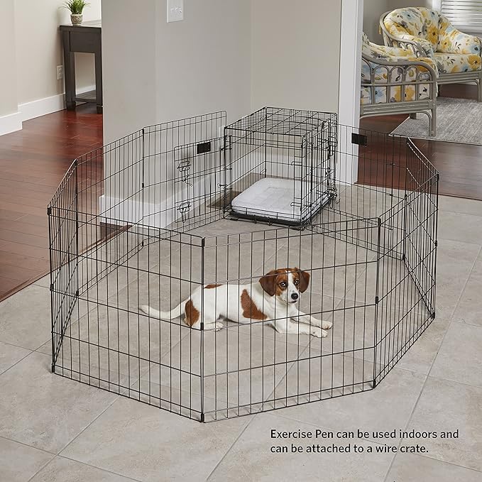MidWest Homes for Pets Folding Metal Dog Exercise Pen, Indoor/Outdoor Playpen - Image 4