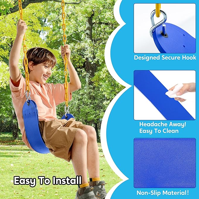 TURFEE 2 Pack Swing for Outdoor Swing Set, Swing Seat Replacement Kit - Image 4