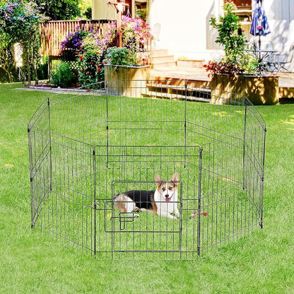 Yaheetech 24" High 8 Panel Foldable Metal Dog Exercise Pen Pet Playpen Dog - Image 9