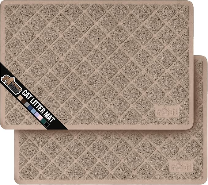 GORILLA GRIP Cat Litter Box Mat, Water Resistant, US Designed Kitty Litter by GorillaGrip