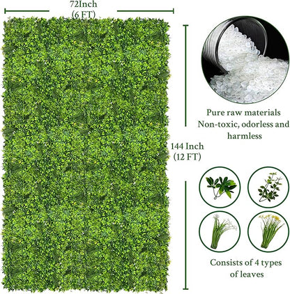 Artificial Plant Wall Roll: 72 X144 in UV-Anti Ivy Privacy Fence Screen Faux - Image 2