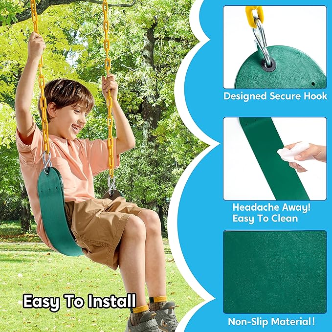 TURFEE Heavy Duty Swing Seat Green Color - Image 4