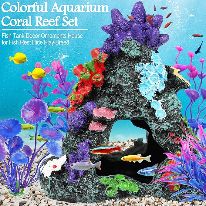 MyLifeUNIT Fish Tank Decorations, 7 Pieces Aquarium Plants Set - Image 3