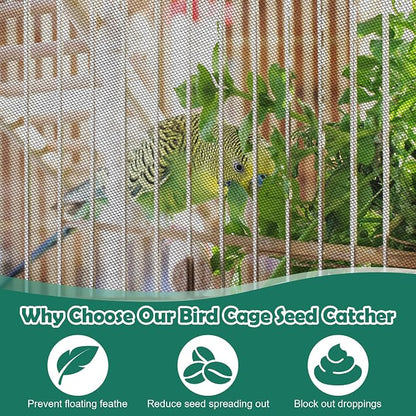 2 Pack Bird Cage Seed Catcher Guard, Bird Cage Cover, Heavy Duty Adjustable - Image 4