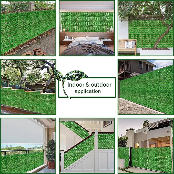 Artificial Ivy Fence Privacy Screen, 60 x 120 Inch UV-Anti Artificial Fake Ivy - Image 5