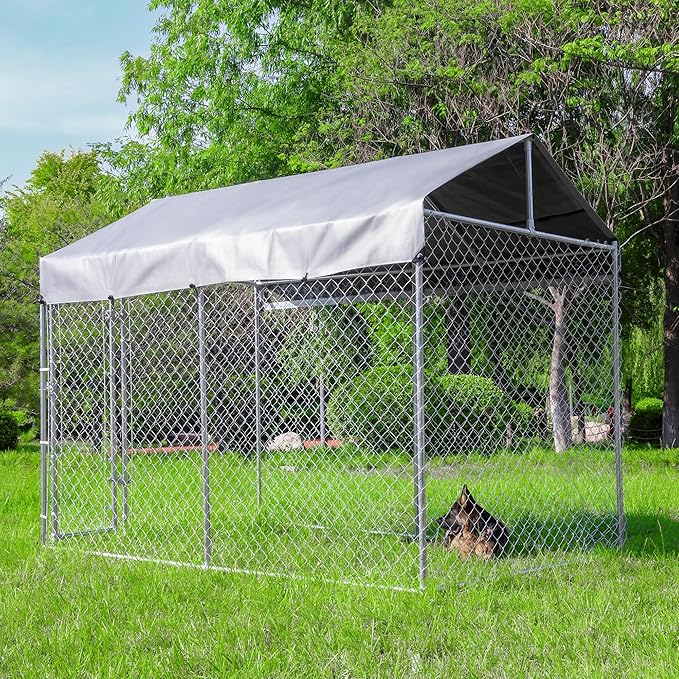 HITTITE Extra Large Outdoor Dog Kennel, Anti-Rust Dog Kennel Outside by HITTITE